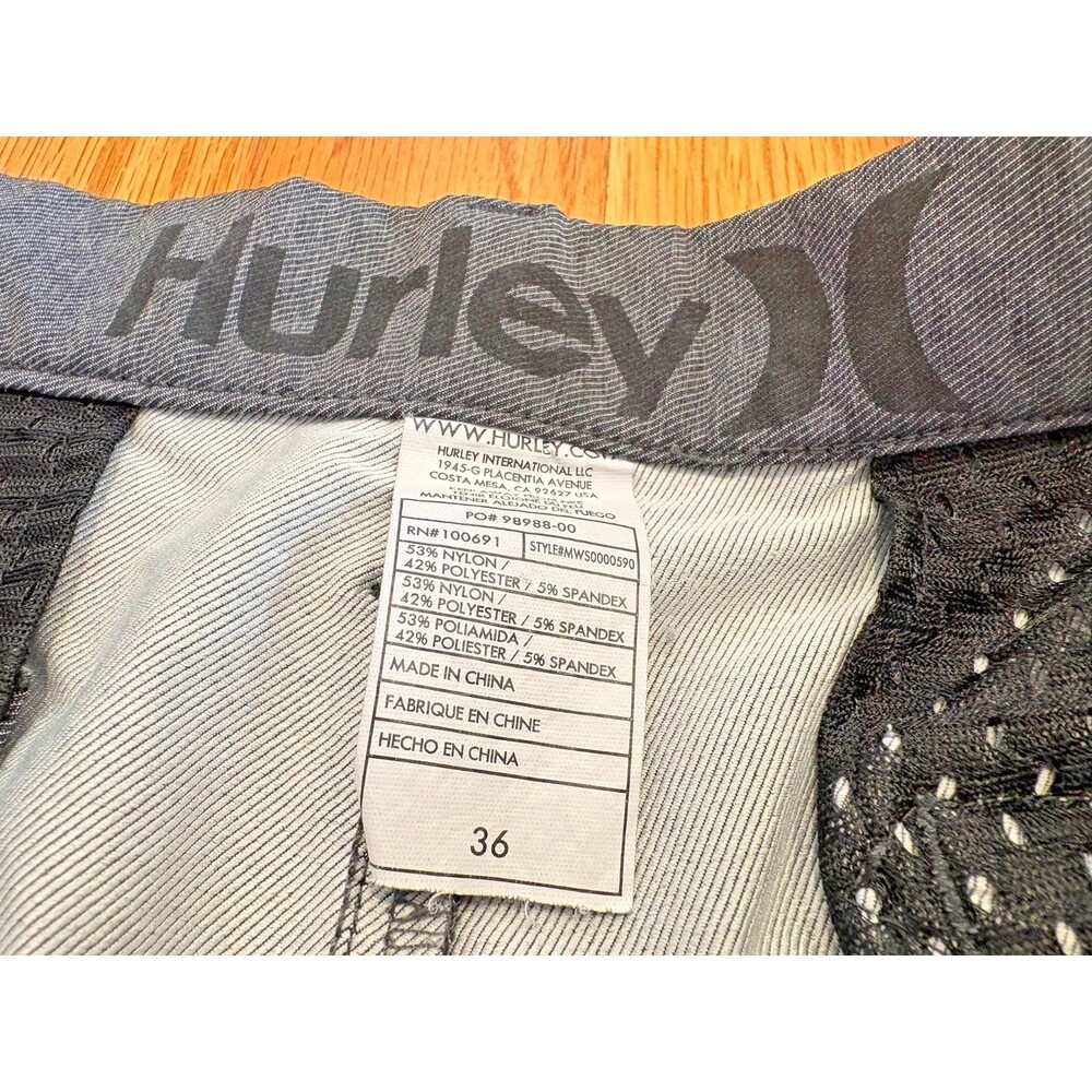Hurley Men's Shorts Size 36 Gray Chino Flat Front Button Closure Flap Pockets - Picture 6 of 12